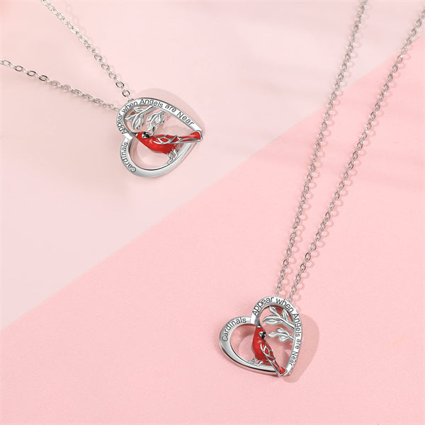 🎁Valentine's hot sale🔥-Cardinal Heart Pendant Necklace