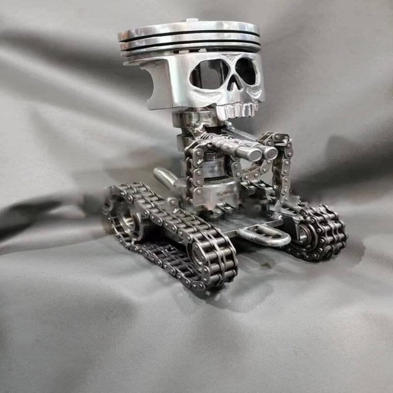 🔥Handmade Piston Skull Face Sculpture