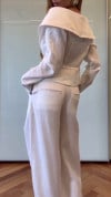 Ladies' V-neck Irregular Design Top+pants with A Casual Temperament Suit