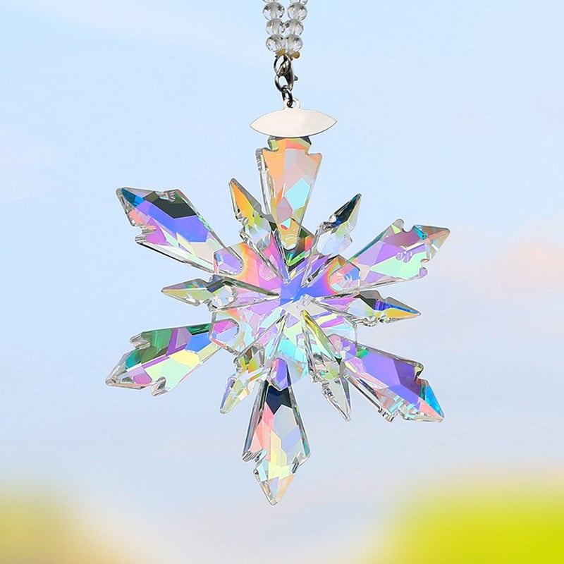 ✨Last Day Promotion - 70% OFF🎁🎄❄️Sun Catcher Crystal Prism Mirror Colorful Streamer Crystal Snowflake❄️