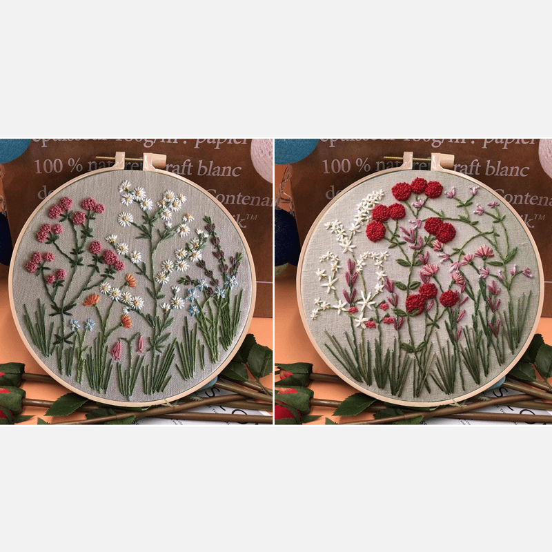 💝Last Day 49% OFF - Perfect Gift 🎁 Embroidery Hoop Flower Kit for Beginner