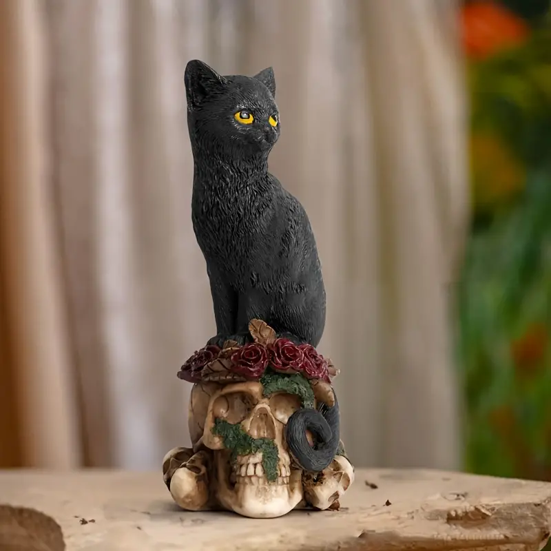 🔮Mysterious black wind skull animal statue🐈‍⬛