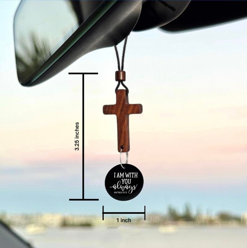 🔥Last Day Sale - 50% OFF💥Bible Verse Car Rearview Hanging Cross Ornament