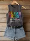 Retro Human Beings 100% Organic Colors May Vary Human Rights Equality Pride Print Tops Tank