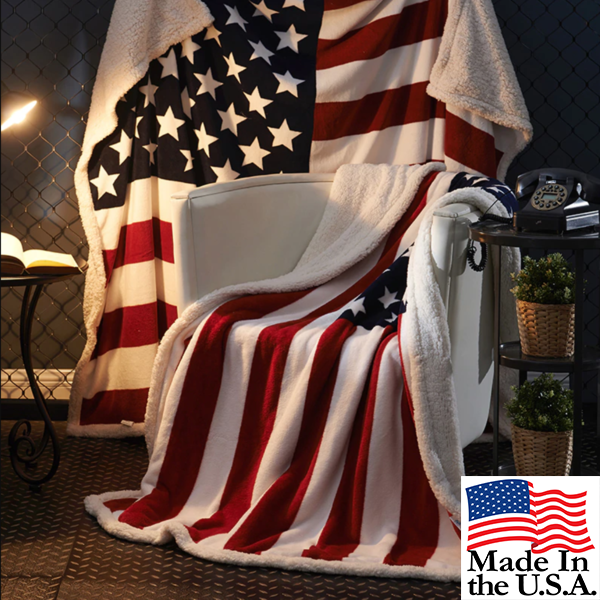 (🎅EARLY XMAS SALE - 50% OFF) Dual Sided Thick Super Soft USA Flag Blanket