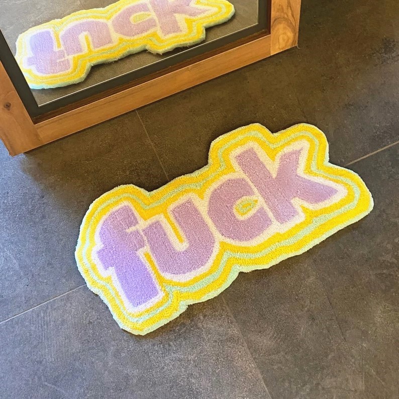 F*ck Colorful Tufted Rug
