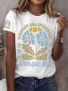 Women's Abolish ICE Print Round Neck T-Shirt