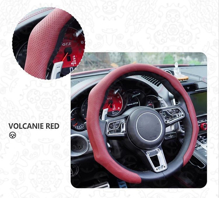 ⏰LAST DAY SALE 50% OFF💥Nappa Leather car Steering wheel Cover