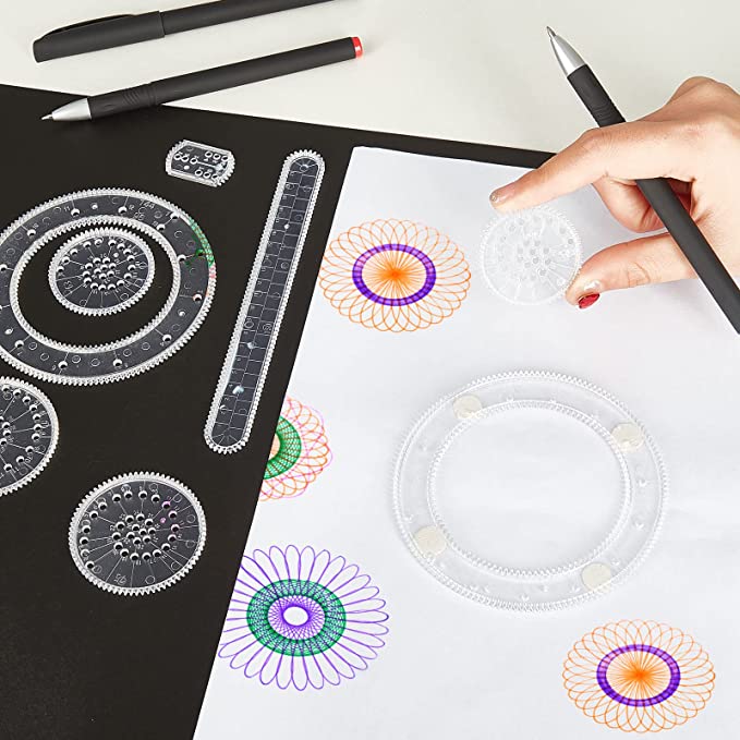 Spiral Art Clear Gear Geometric Ruler (22 Pcs)