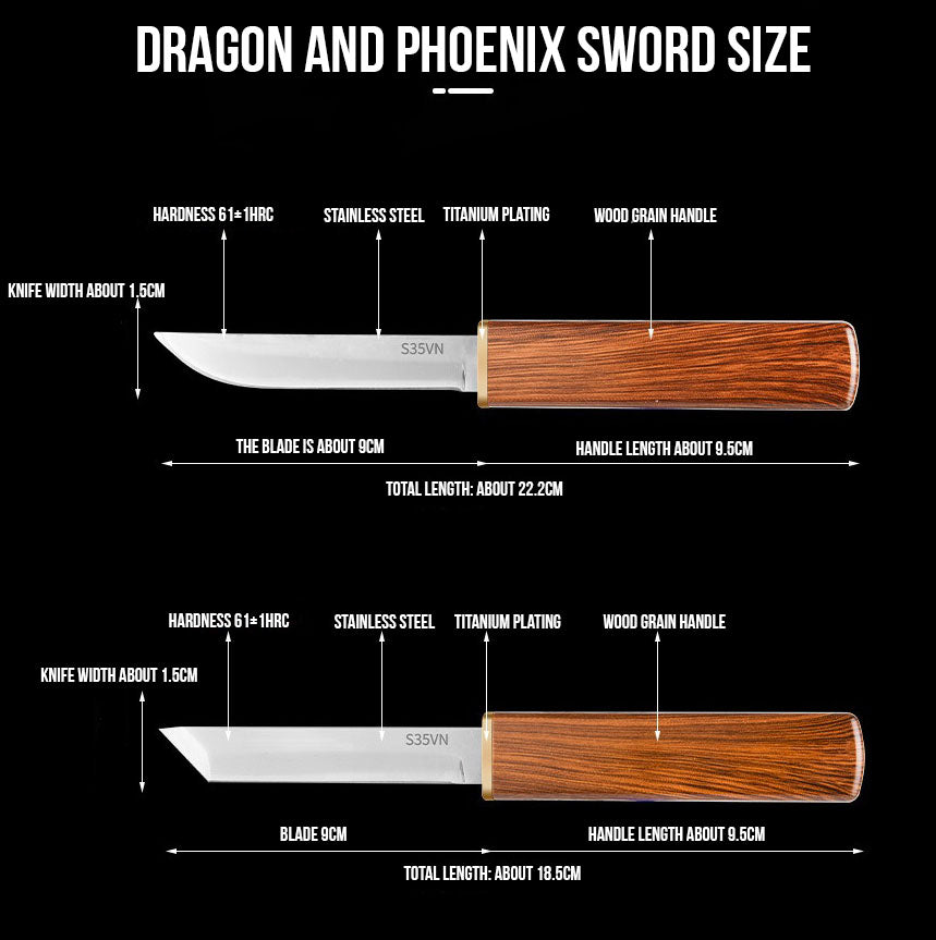 Handmade Portable 2 In 1 Double Blades Knife