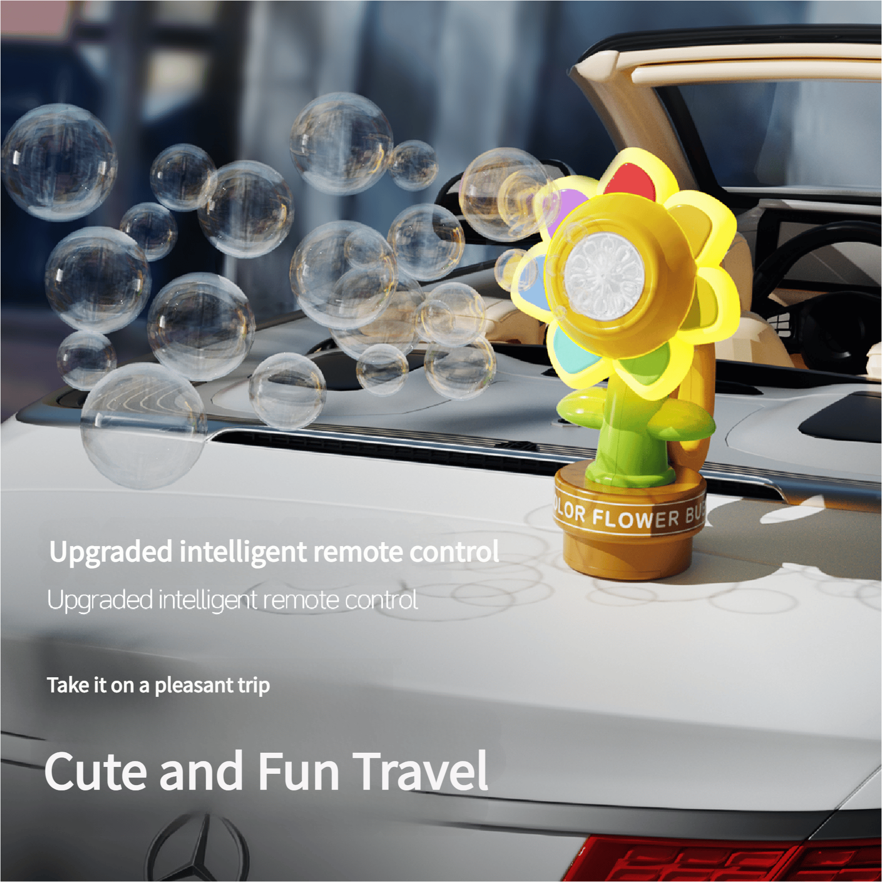🎁TikTok Last Day Sale - 70% OFF🎉Car-mounted rechargeable fun swing dance sunflower bubble machine🌻✨