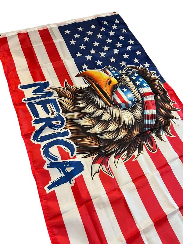 The perfect 4th of July gift!🎁 - Funny American Flag Bald Eagle MERICA 3’ x 5’