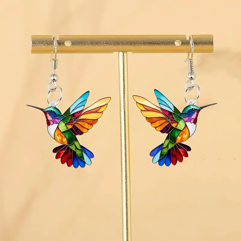 🌈Colorful Hummingbird Earrings🐦