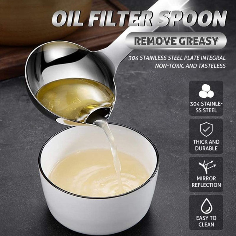 🔥Last day 75% OFF-Stainless Steel Oil Spill Spoon(BUY MORE SAVE MROE)