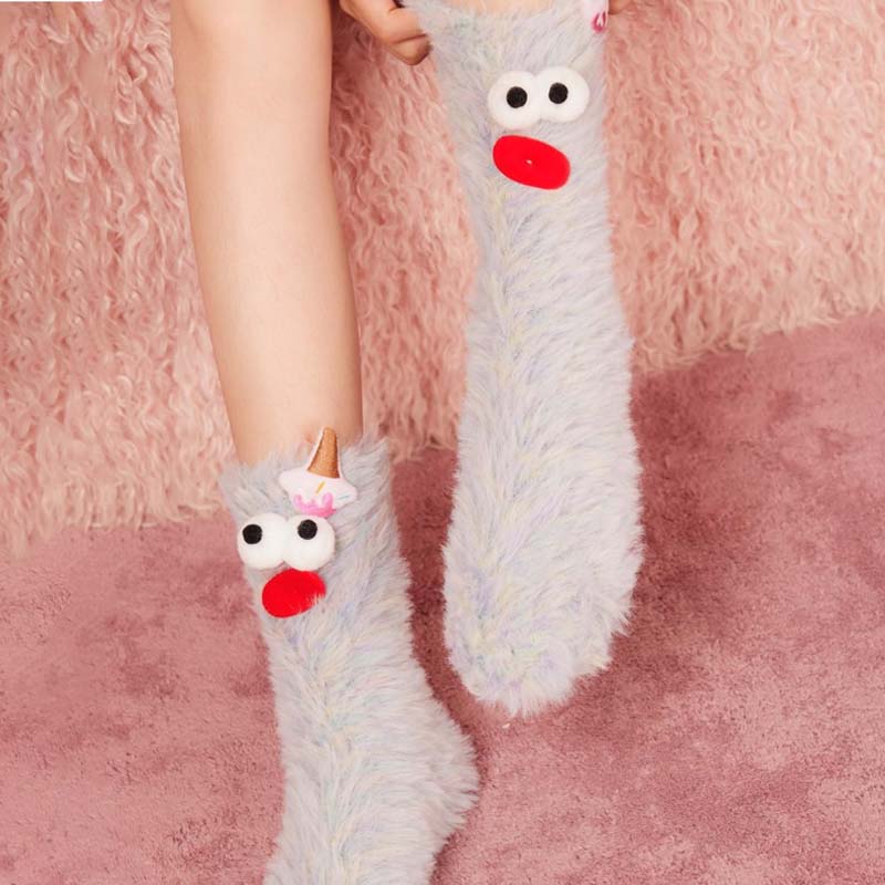 (🌲EARLY CHRISTMAS SALE - 50% OFF) 🎁Coral velvet three-dimensional quirky socks