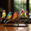 🔥Last Day Promotion 48% OFF-🎁-  Stained Glass Birds on Branch Desktop Ornaments 🕊️✨