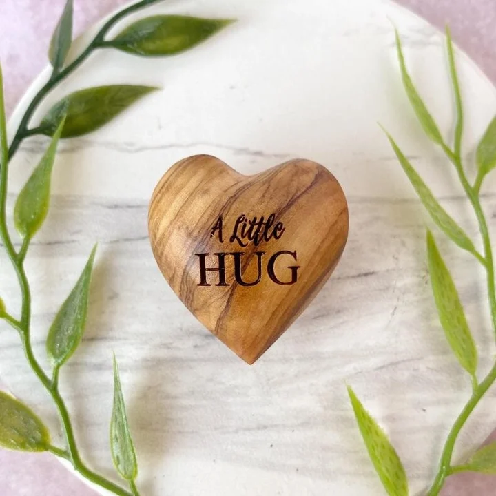 (New Year Sale- 49% OFF) Pocket Hug Wooden Heart Token