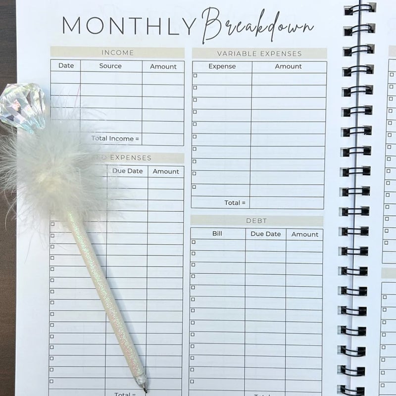 🔥HOT SALE NOW 50% OFF🔥Undated 12 Month Budget Planner