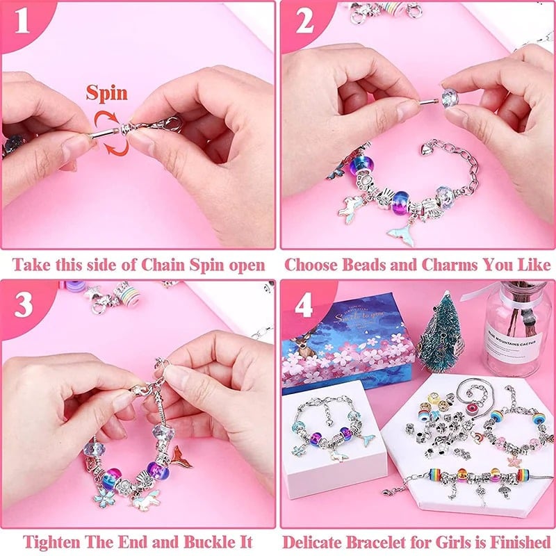 (🌲Early Christmas Sale- 50% OFF) Charm Bracelet Jewerly Making Kit