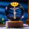 ✝️3D Crystal Jesus Cross Figurine Statue Ball