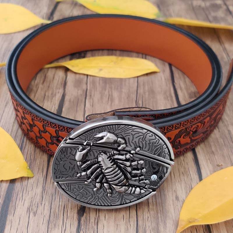 🔥LAST DAY 50% OFF🔥 Fashion Punk Genuine Leather Belt With Knife