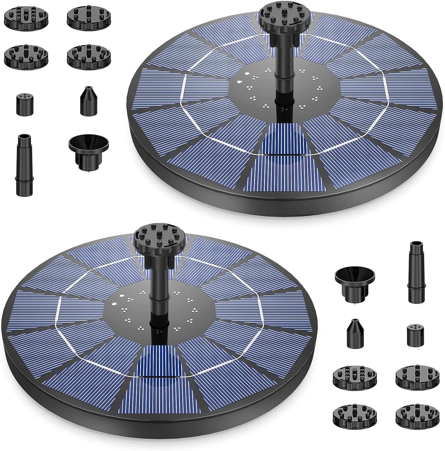 AISITIN Solar Springbrunnen 3.5W Solar Teichpumpe, Eingebaute 1500mAh Batterie, Solar Schwimmender Fontäne Pumpe mit 6 Fontänenstile für Garten