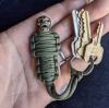 💀Paracord Keychain Mummy Brass Skull --Handmade EDC Zipper Lanyard Knife Bead