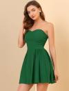 Allegra K Women's Sexy Strapless Party Dress Sweetheart Neck Off Shoulder Sleeveless Mini Dress