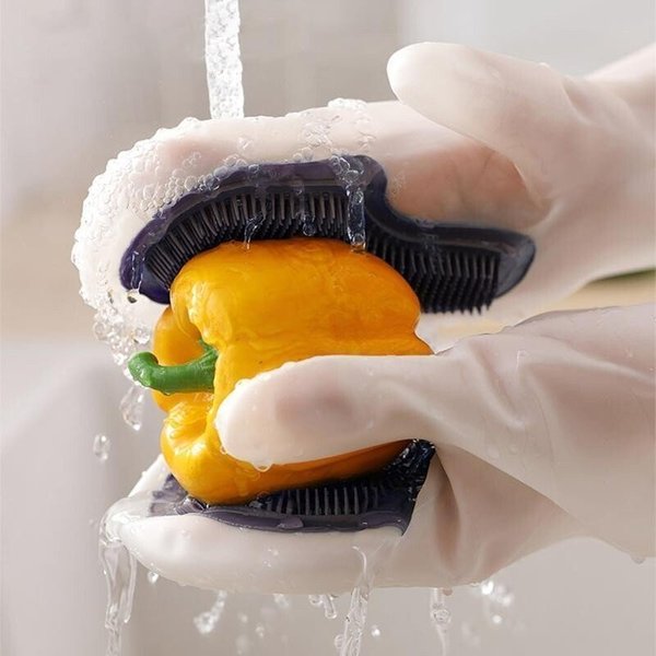 (🎅EARLY CHRISTMAS SALE-48% OFF)Dishwashing gloves with food standard silicone 1 pair👍BUY 2 GET 1 FREE (3PCS)