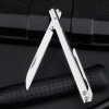 Portable stainless steel folding pen knife