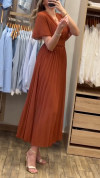 Women's V-neck Chiffon Pleated Elegant Dress