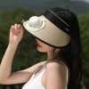 🎁TikTok Last Day Sale - 70% OFF🔥Sun hat with fan, hollow top, large brim, three-level adjustable