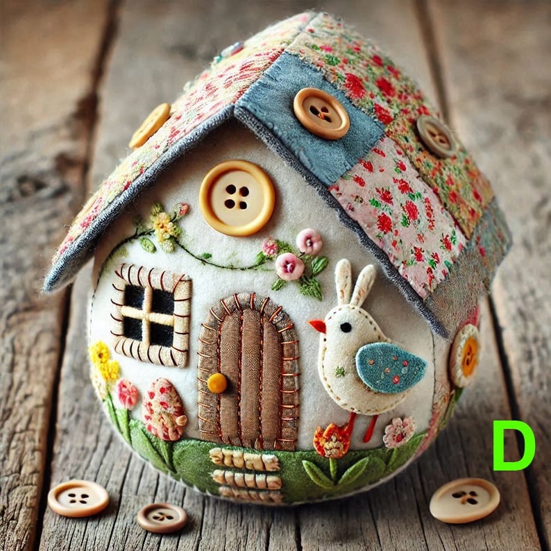 🥚🎁Patchwork Felt Egg House DIY Kit