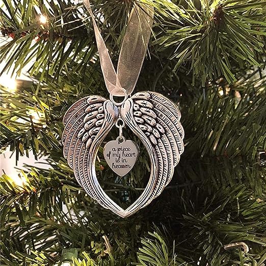 Christmas Memorial Angel Wing Shape Pendant Christmas Tree Ornament