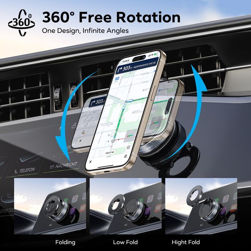 🎁TikTok Last Day Sale - 70% OFF🚗📱Magnetic Phone Mount, Suction Car Phone Holder, Vacuum Phone Mount with One-Step Lock