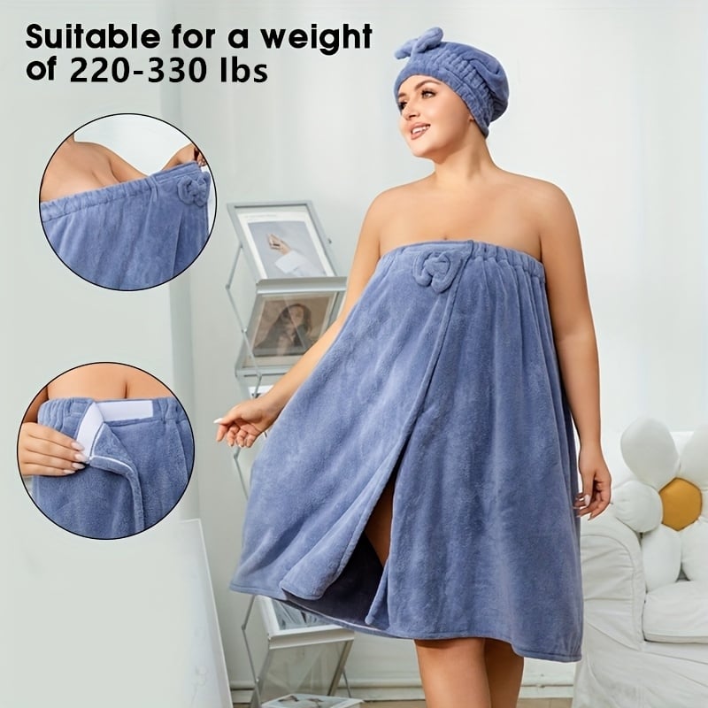 🎁TikTok Last Day Sale - 70% OFF🔥Plus Size Adjustable Oversized Wrap Bathrobe Set