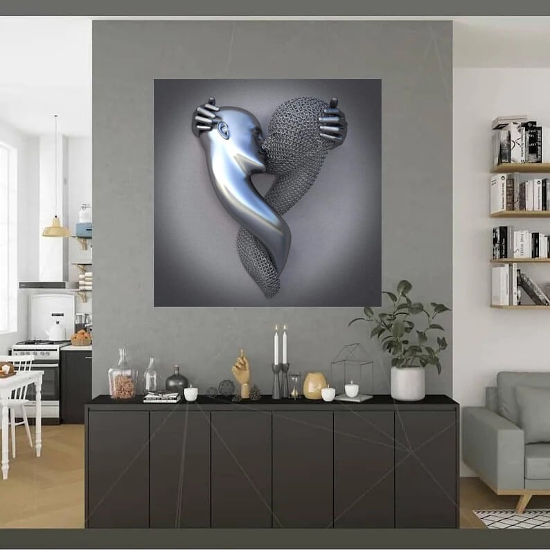 49% OFF⇝💞 Love Heart Gray-3D Art Wall