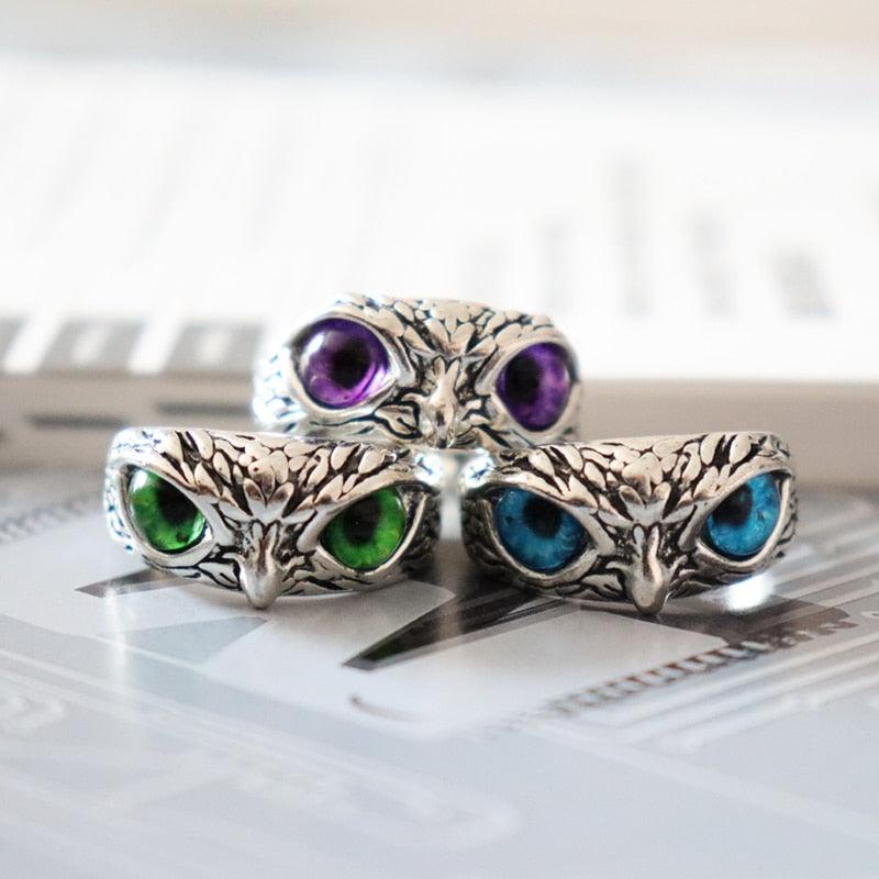 ⏱️<strong>Last Day Clearance Sale 60% OFF</strong> - Wisdom Owl Eye Silver Ring - Adjustable Size