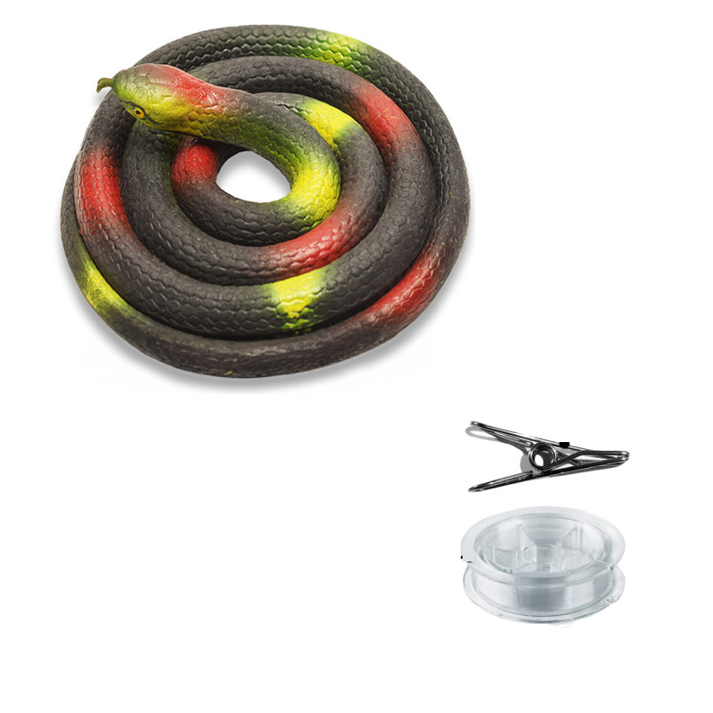 💥 Carnival promotion! 🔥Large realistic rubber snake（Snake + clip + 100M wire）