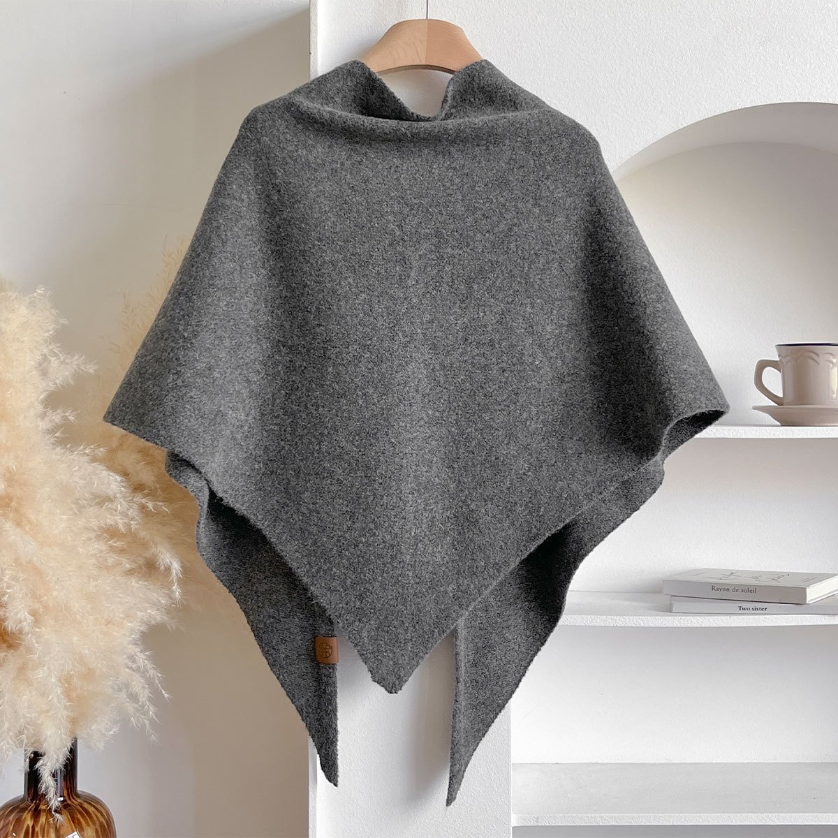 🔥Letzter Tag Verkauf 49% Rabatt💕Damenschal aus Wollmischung in Volltonfarbe☁️