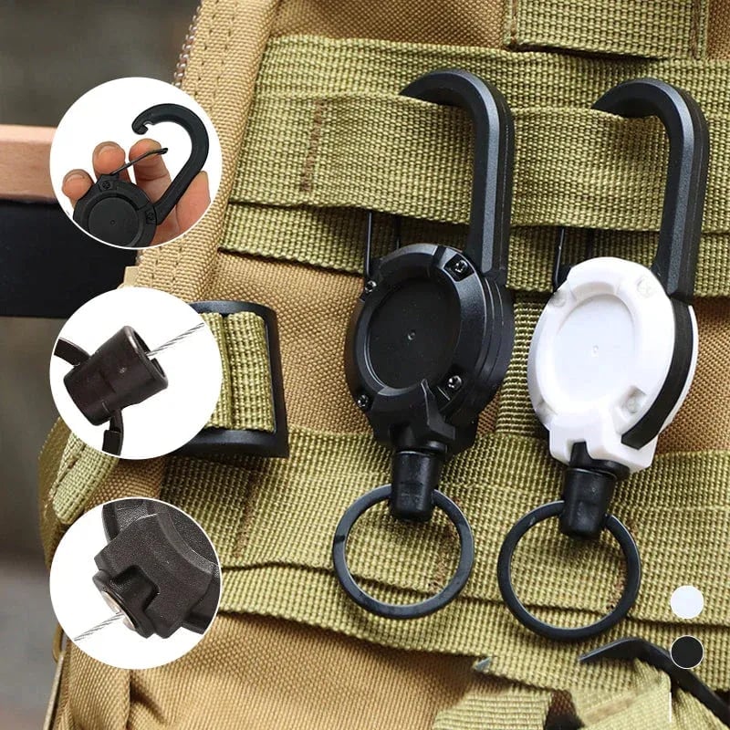 🔥Last Day Sale - 50% OFF🎁Outdoor Automatic Retractable Wire Rope Luya Tactical Keychain