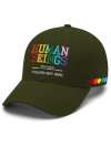 Retro Human Beings 100% Organic Colors May Vary Human Rights Equality Pride Print Baseball Cap