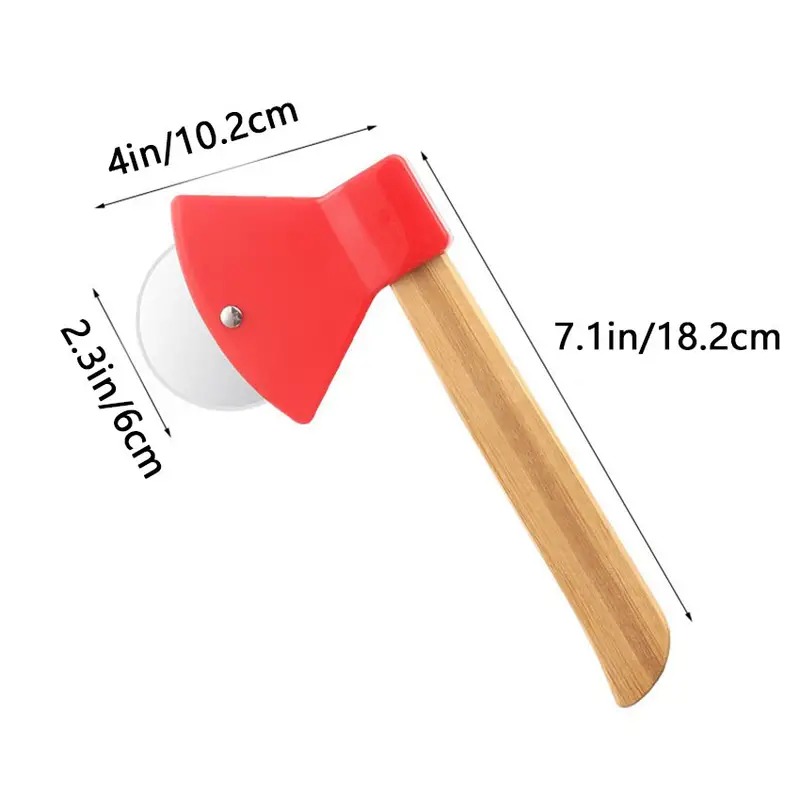 (🔥Last Day Promotion - 50% OFF) Axe Bamboo Handle Pizza Cutter - Buy 2 Free Shipping