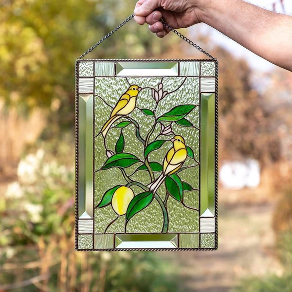 🎉Cardinal Stained Glass Window Panel