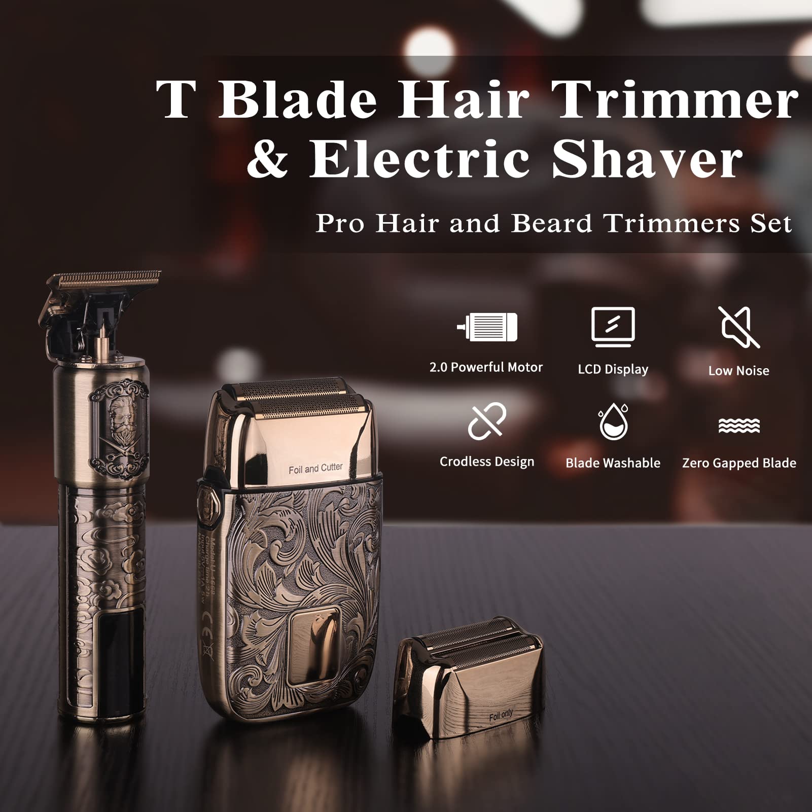 🔥Last Day Promotion 50% OFF🔥Hair Trimmer & Electric Razor for Men Zero Gapped Beard Trimmer