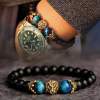 Olivenorma Natural Crystal Stone Lion Symbol Bracelet