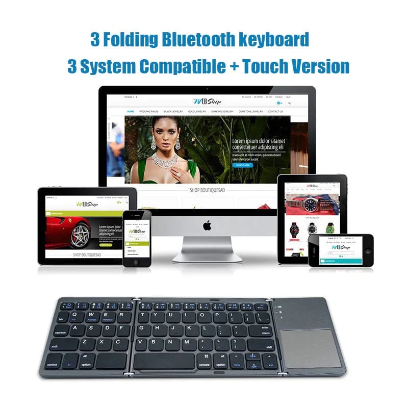🔥Last Day 50% OFF🔥 - Foldable Bluetooth Keyboard with Touchpad