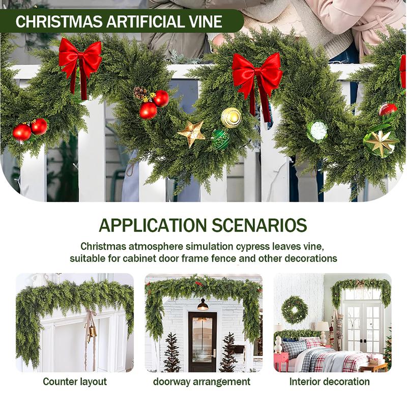 ⛄2025 Christmas 6 FT 2 Pcs Artificial Cedar Garlands