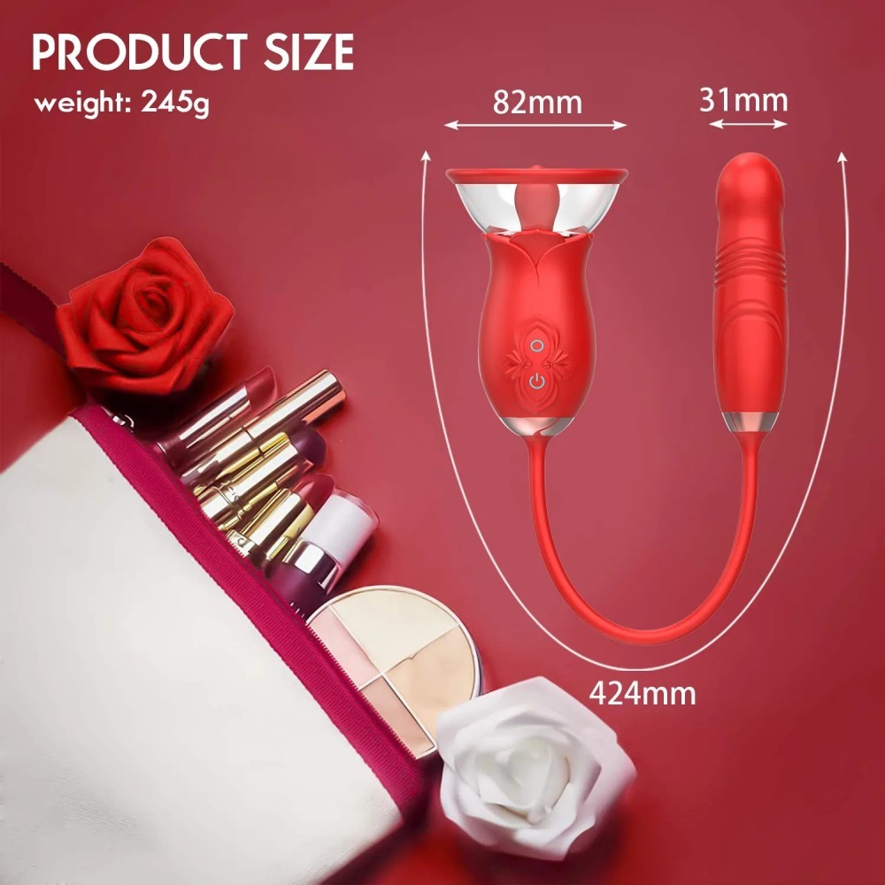 SHEMESIX - Women's Rose Vibrator Tongue Licking Vibration Inhalation Egg Vibration Masturbation Device