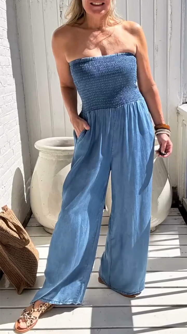 Women's Tube Top Casual Jumpsuit